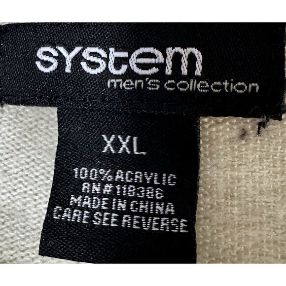 System Collection Sweater XXL Men's Argyle Diamond Print Crew Long SL Casual - Picture 7 of 8